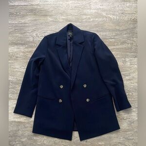 Oversized Navy Double-Breasted Blazer